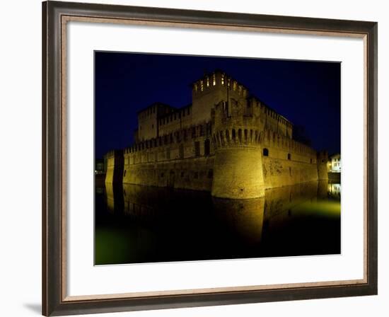 Night Glimpse of Rocca Sanvitale with Moat, Fontanellato, Near Parma, Emilia-Romagna, Italy-null-Framed Giclee Print