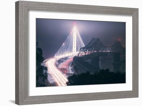 Night Glow and Oakland Bay Bridge-null-Framed Photographic Print