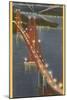 Night, Golden Gate Bridge, San Francisco, California-null-Mounted Art Print