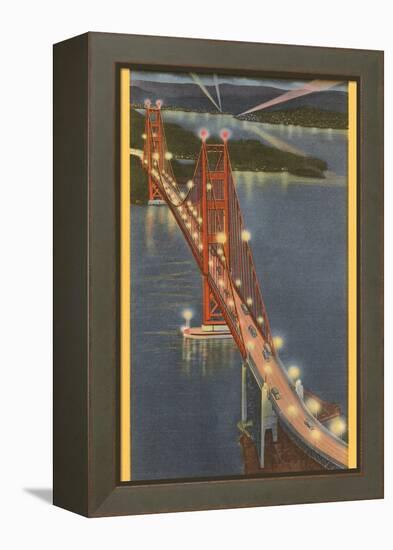 Night, Golden Gate Bridge, San Francisco, California-null-Framed Stretched Canvas