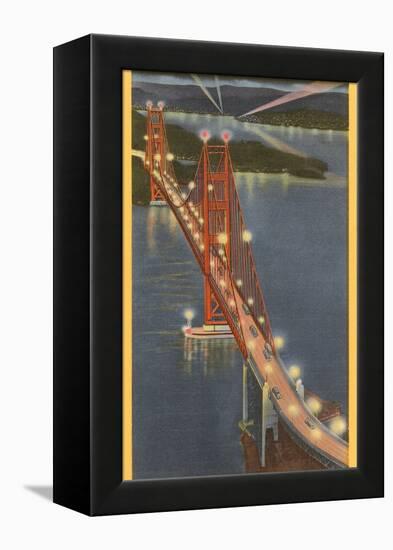 Night, Golden Gate Bridge, San Francisco, California-null-Framed Stretched Canvas