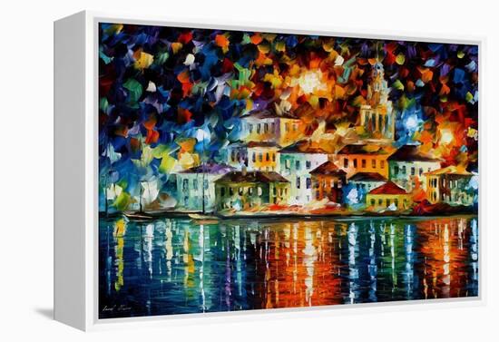 Night Harbour-Leonid Afremov-Framed Stretched Canvas