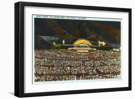 Night, Hollywood Bowl, Los Angeles, California-null-Framed Art Print