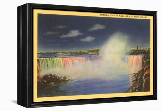 Night, Horseshoe Falls, Niagara Falls-null-Framed Stretched Canvas