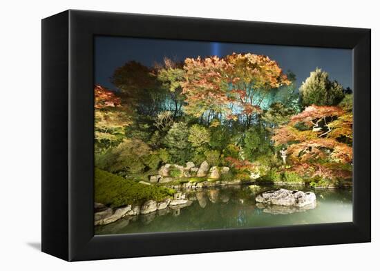 Night Illuminations of Temple Gardens, Shoren-In Temple, Southern Higashiyama, Kyoto, Japan-Stuart Black-Framed Premier Image Canvas