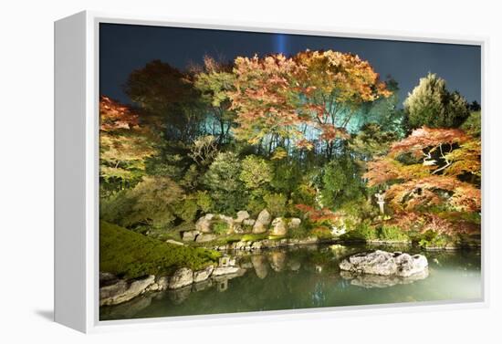 Night Illuminations of Temple Gardens, Shoren-In Temple, Southern Higashiyama, Kyoto, Japan-Stuart Black-Framed Premier Image Canvas