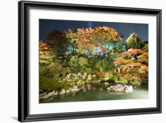 Night Illuminations of Temple Gardens, Shoren-In Temple, Southern Higashiyama, Kyoto, Japan-Stuart Black-Framed Photographic Print