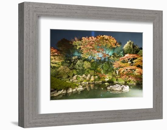 Night Illuminations of Temple Gardens, Shoren-In Temple, Southern Higashiyama, Kyoto, Japan-Stuart Black-Framed Photographic Print