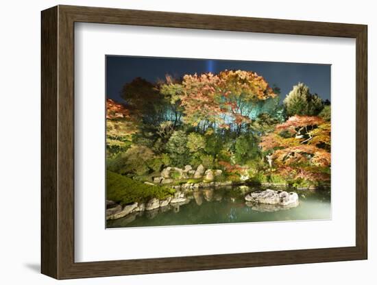 Night Illuminations of Temple Gardens, Shoren-In Temple, Southern Higashiyama, Kyoto, Japan-Stuart Black-Framed Photographic Print