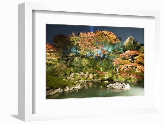 Night Illuminations of Temple Gardens, Shoren-In Temple, Southern Higashiyama, Kyoto, Japan-Stuart Black-Framed Photographic Print