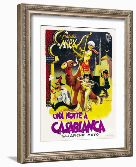 Night in Casablanca, Italian Movie Poster, 1946-null-Framed Art Print