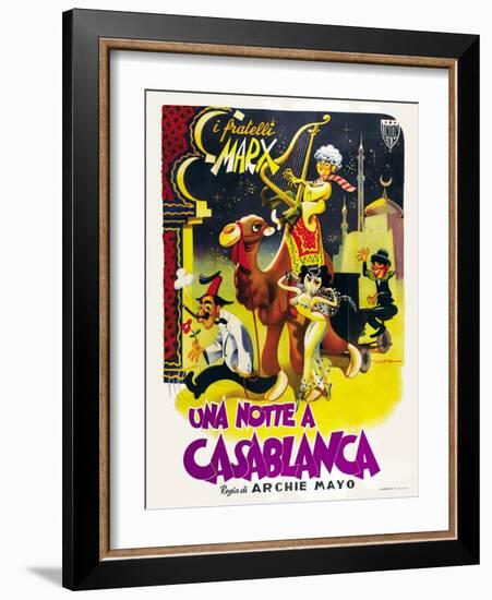 Night in Casablanca, Italian Movie Poster, 1946-null-Framed Art Print