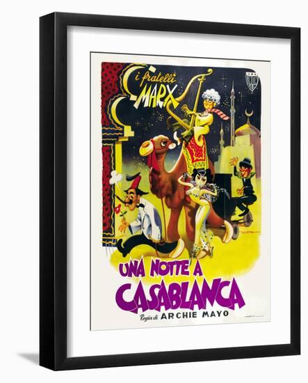 Night in Casablanca, Italian Movie Poster, 1946-null-Framed Art Print