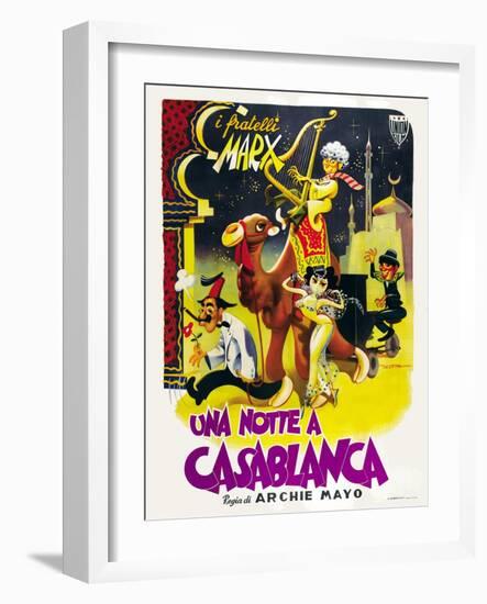 Night in Casablanca, Italian Movie Poster, 1946-null-Framed Art Print