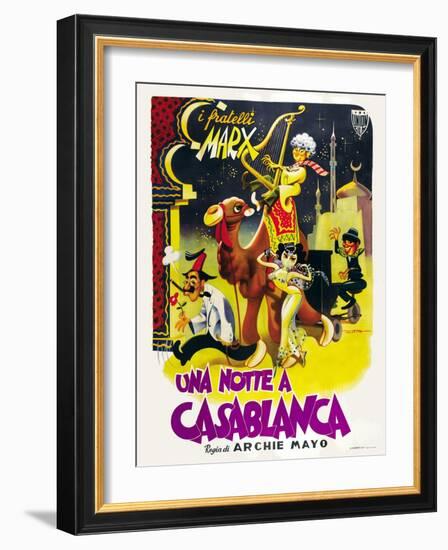 Night in Casablanca, Italian Movie Poster, 1946-null-Framed Art Print