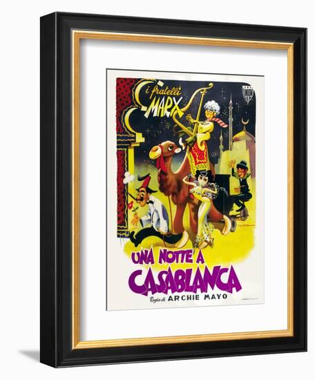 Night in Casablanca, Italian Movie Poster, 1946-null-Framed Premium Giclee Print