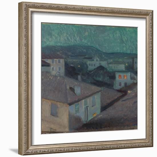 Night in Nice, 1891 (Oil on Canvas)-Edvard Munch-Framed Giclee Print