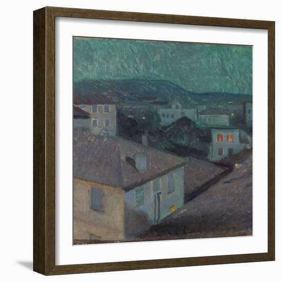 Night in Nice, 1891 (Oil on Canvas)-Edvard Munch-Framed Giclee Print