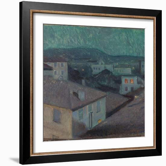 Night in Nice, 1891 (Oil on Canvas)-Edvard Munch-Framed Giclee Print