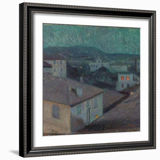 Night in Nice, 1891 (Oil on Canvas)-Edvard Munch-Framed Giclee Print