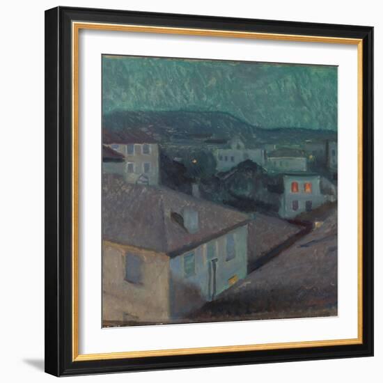 Night in Nice, 1891 (Oil on Canvas)-Edvard Munch-Framed Giclee Print