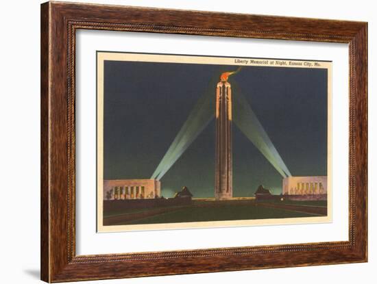 Night, Liberty Memorial, Kansas City, Missouri-null-Framed Art Print