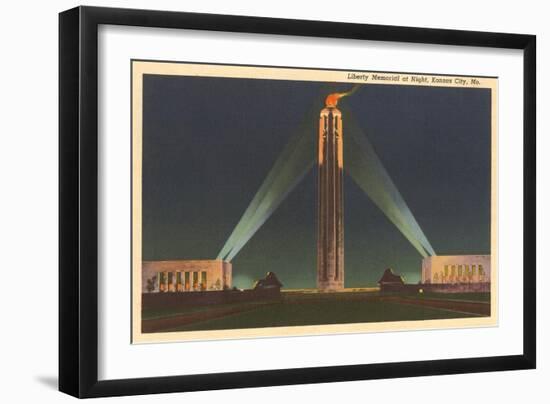 Night, Liberty Memorial, Kansas City, Missouri-null-Framed Art Print