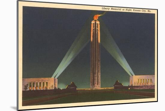 Night, Liberty Memorial, Kansas City, Missouri-null-Mounted Art Print