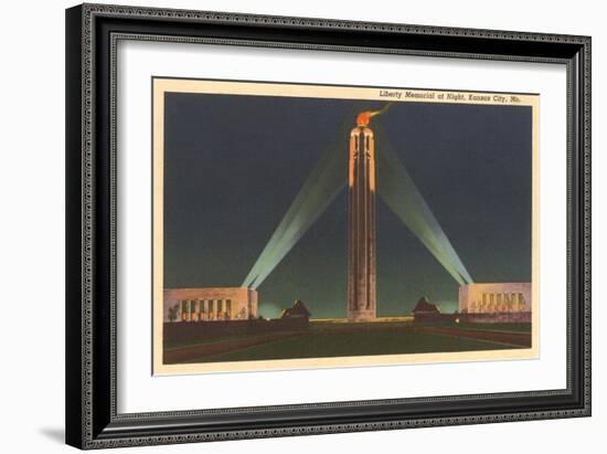 Night, Liberty Memorial, Kansas City, Missouri-null-Framed Art Print