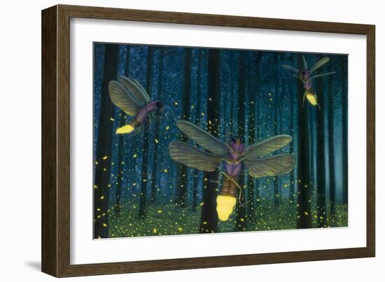 Night Light Flight-James W. Johnson-Framed Giclee Print