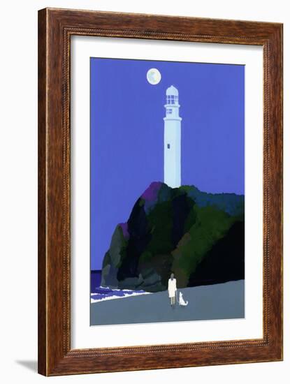 Night lighthouse-Hiroyuki Izutsu-Framed Giclee Print