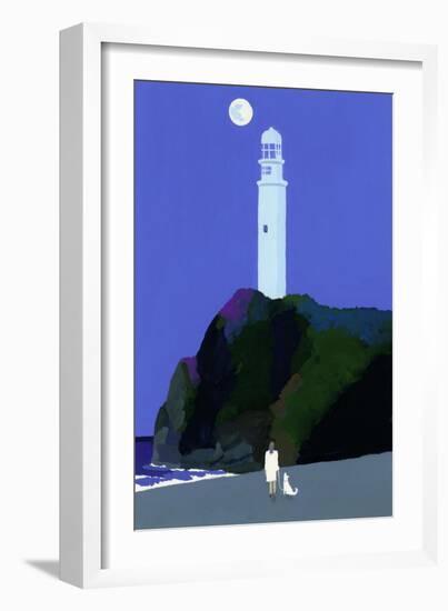 Night lighthouse-Hiroyuki Izutsu-Framed Giclee Print