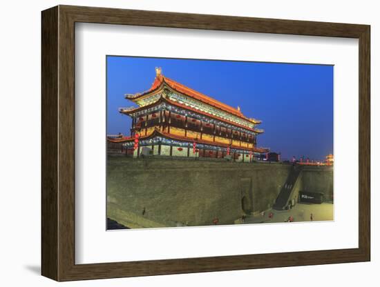 Night Lighting and Glowing Lanterns, Views from Atop City Wall, Xi'An, China-Stuart Westmorland-Framed Photographic Print