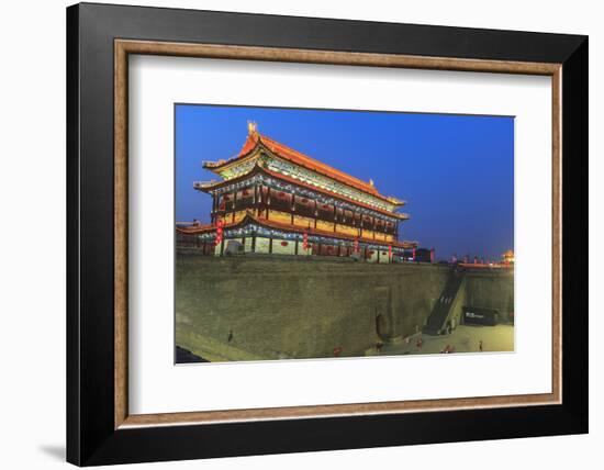 Night Lighting and Glowing Lanterns, Views from Atop City Wall, Xi'An, China-Stuart Westmorland-Framed Photographic Print