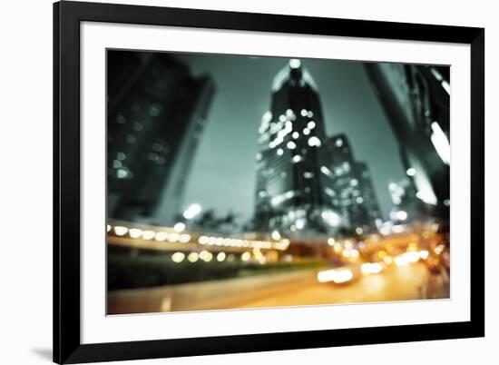 Night Lights of the Hong Kong out of Focus-Iakov Kalinin-Framed Photographic Print