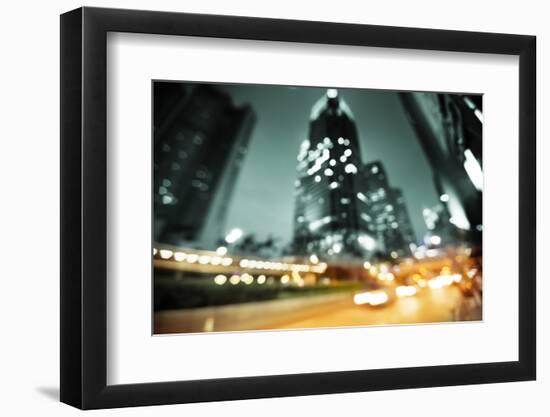 Night Lights of the Hong Kong out of Focus-Iakov Kalinin-Framed Photographic Print