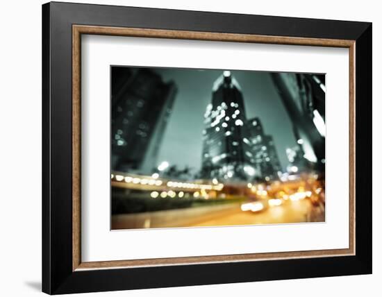 Night Lights of the Hong Kong out of Focus-Iakov Kalinin-Framed Photographic Print