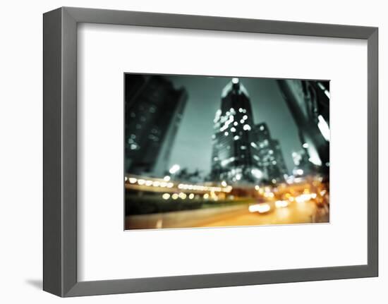 Night Lights of the Hong Kong out of Focus-Iakov Kalinin-Framed Photographic Print