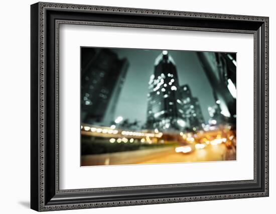 Night Lights of the Hong Kong out of Focus-Iakov Kalinin-Framed Photographic Print