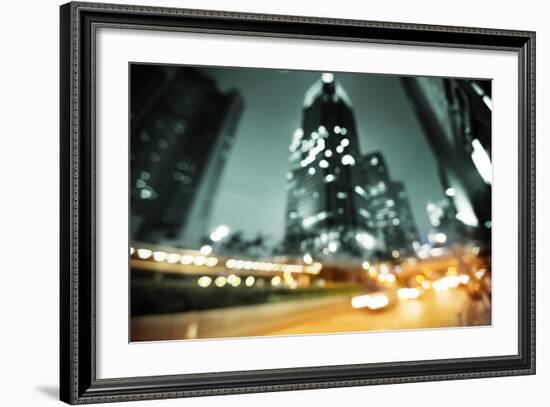 Night Lights of the Hong Kong out of Focus-Iakov Kalinin-Framed Photographic Print