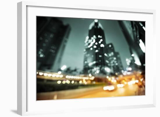 Night Lights of the Hong Kong out of Focus-Iakov Kalinin-Framed Photographic Print