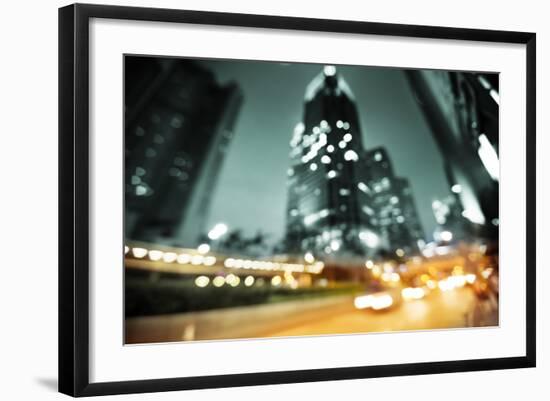 Night Lights of the Hong Kong out of Focus-Iakov Kalinin-Framed Photographic Print