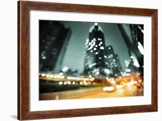 Night Lights of the Hong Kong out of Focus-Iakov Kalinin-Framed Photographic Print