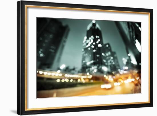 Night Lights of the Hong Kong out of Focus-Iakov Kalinin-Framed Photographic Print