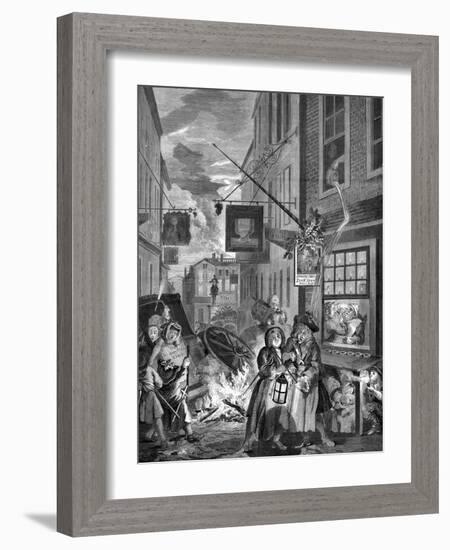 Night - London-William Hogarth-Framed Giclee Print