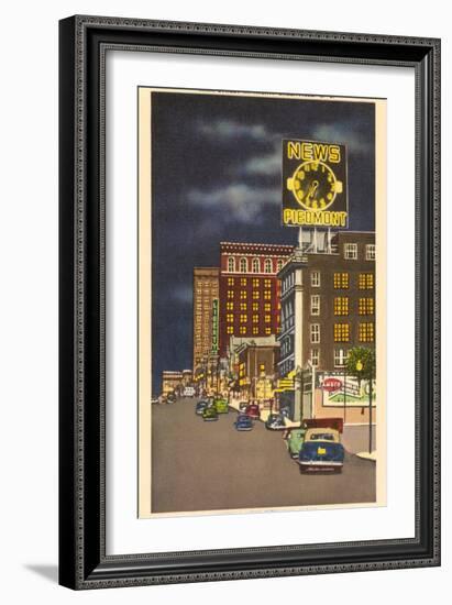 Night, Main Street, Greenville, South Carolina-null-Framed Art Print