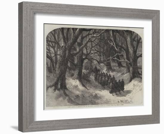 Night March at Christmas-Tide of the Rifle Volunteers, 1st Surrey Rifles-Harrison William Weir-Framed Giclee Print