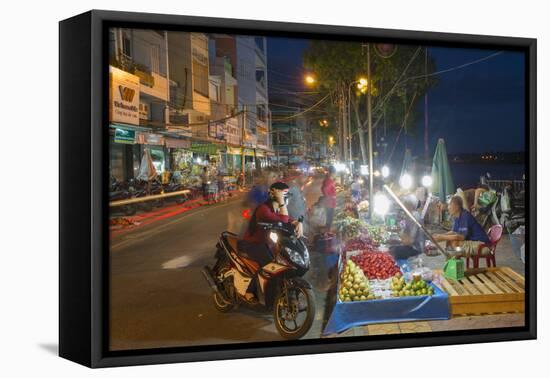 Night Market, Ben Tre, Mekong Delta, Vietnam, Indochina, Southeast Asia, Asia-Ian Trower-Framed Premier Image Canvas