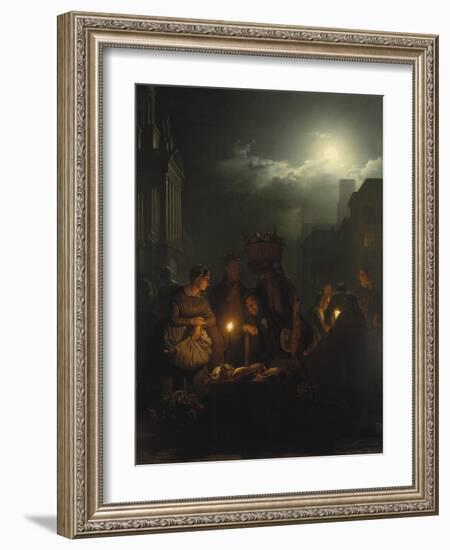 Night Market in Antwerp-Petrus van Schendel-Framed Giclee Print