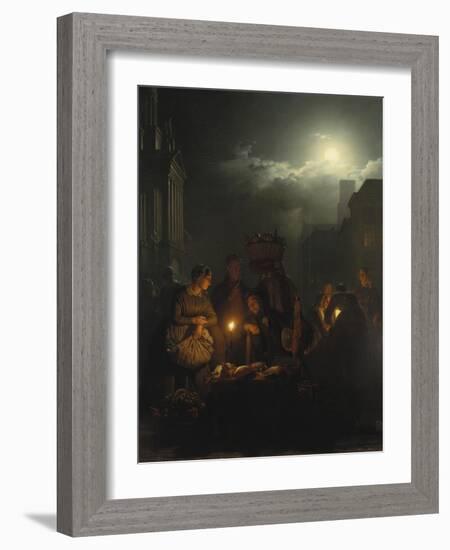 Night Market in Antwerp-Petrus van Schendel-Framed Giclee Print